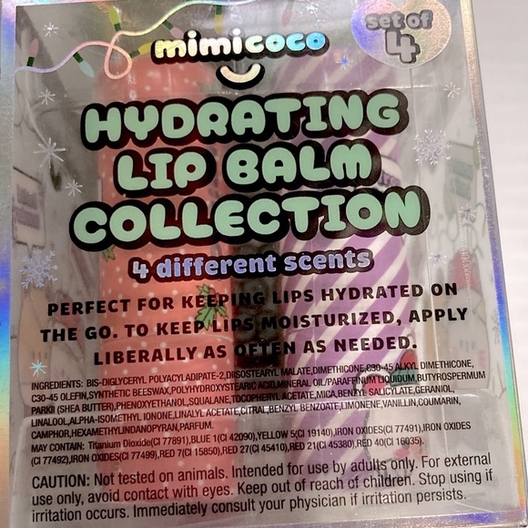 MIMICOCO Lip Balm Cucumber Melon Berry Strawberry Lavender Gift Set of 4 - Picture 4 of 11